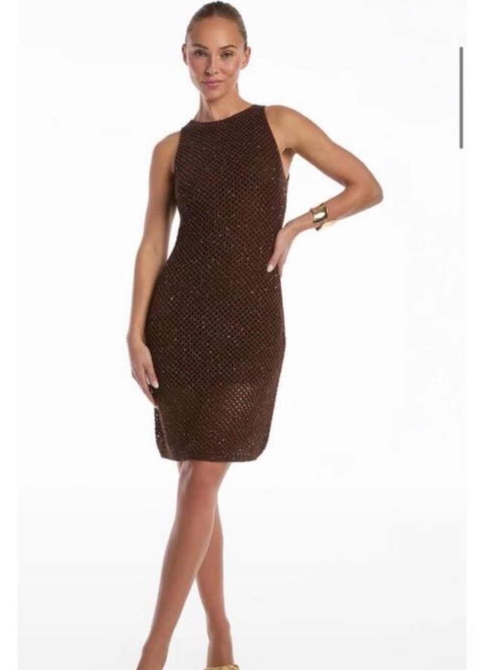 Noli Chocolate Knit Midi Dress